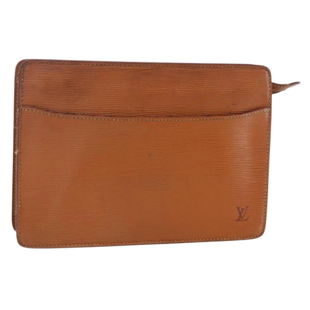 Louis Vuitton Epi Pochette Homme Bag Brown Zipangu Gold M52528 Lv Auth Th6459